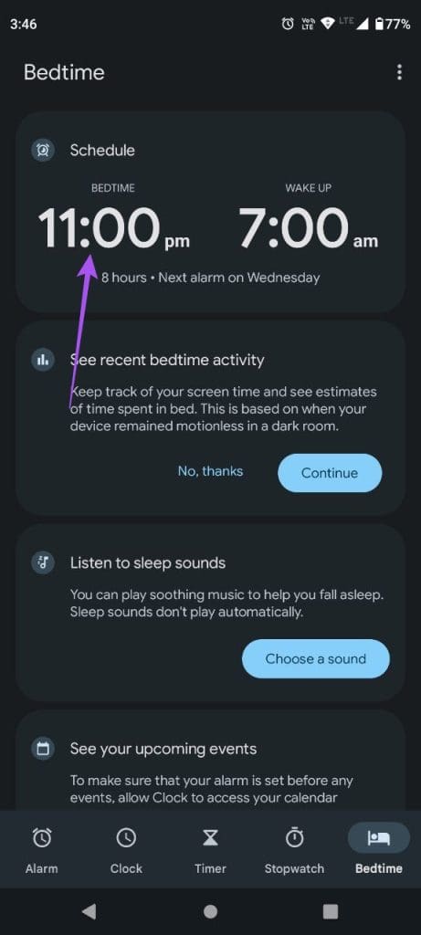 change bedtime clock app android