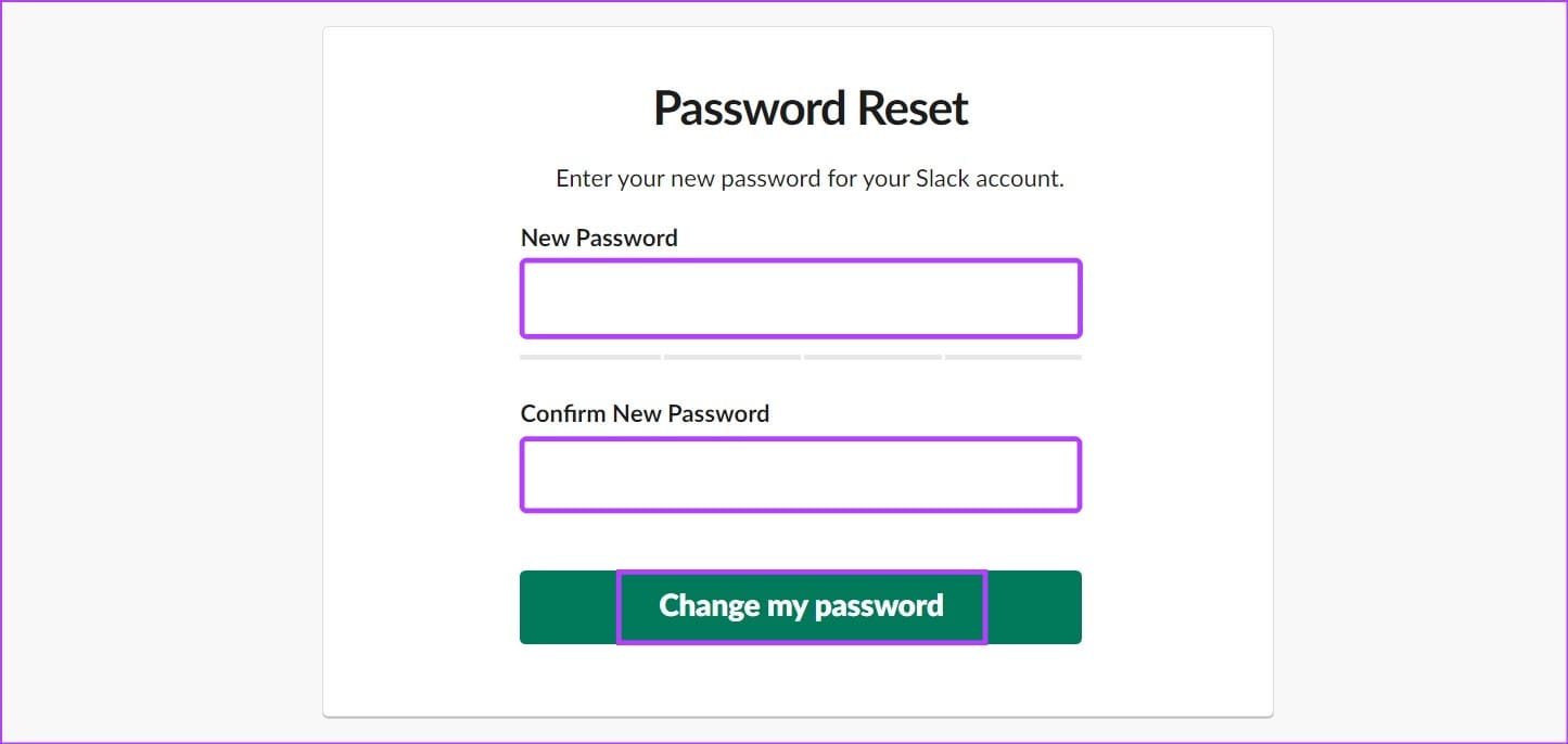 Reset Slack Password