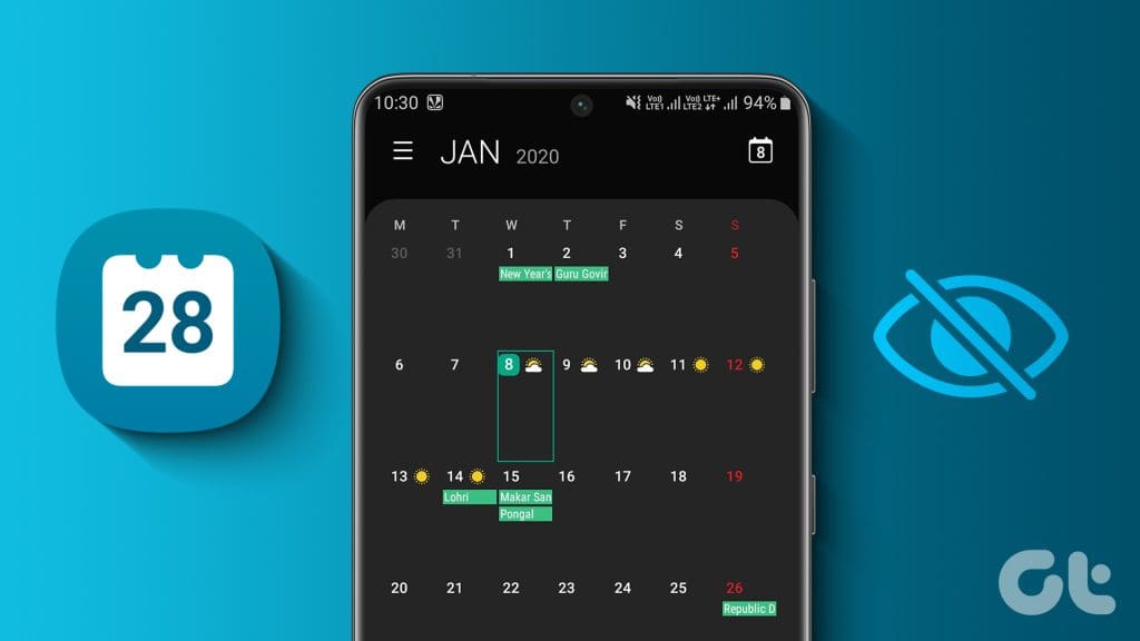 Samsung Calendar Not showing events