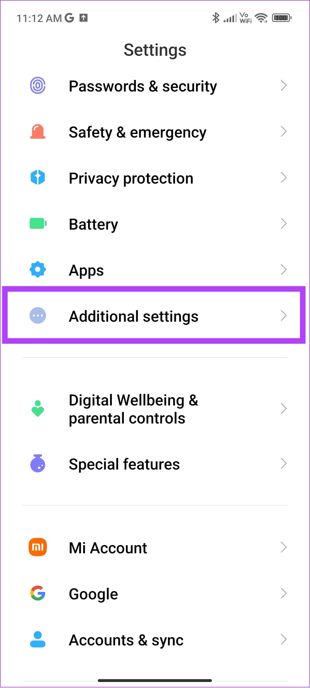 tap additional settings 2