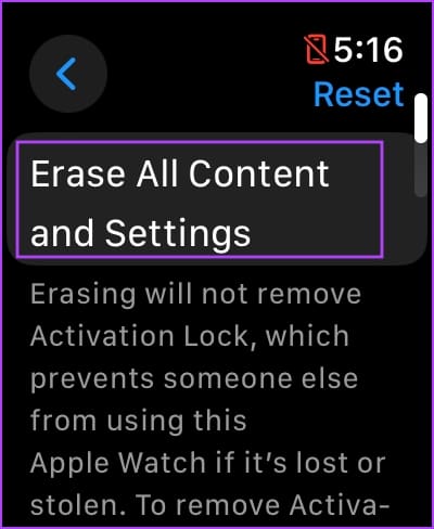 Tap on Erase all content and settings