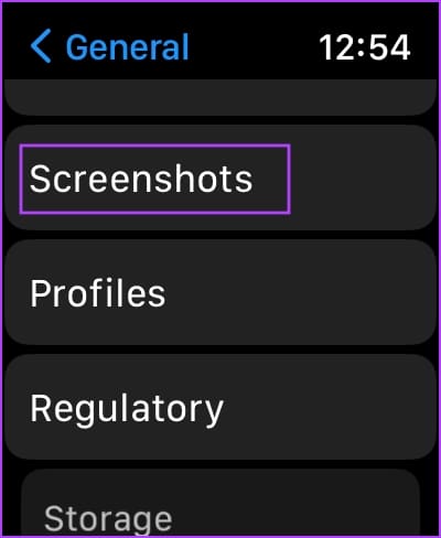 Tap on Screenshots on Apple Watch