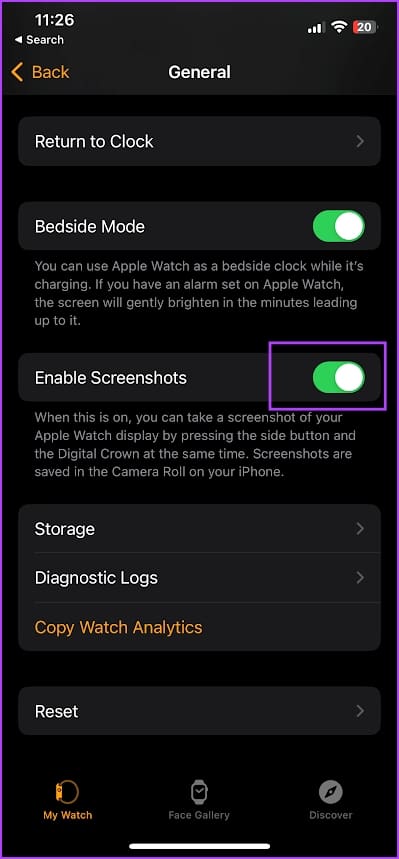 Turn on Toggle to Enable Screenshots