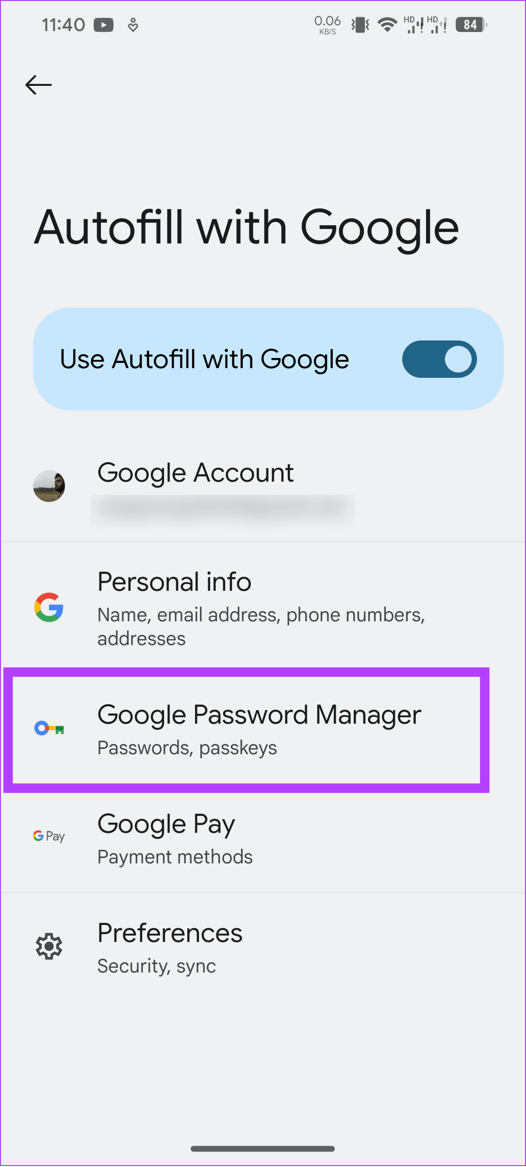 choose google password manager 1