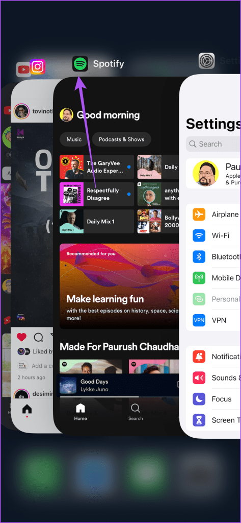 force quit spotify iphone