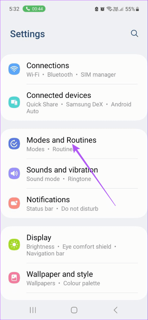 modes and routines samsung