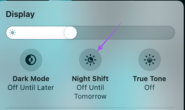 night shift control center Mac