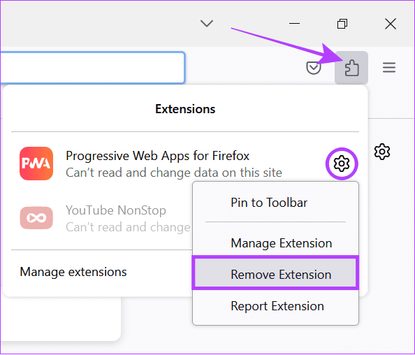 remove extension from Firefox