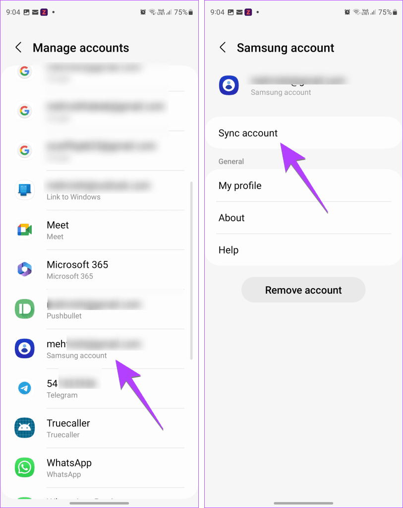 Samsung Account calendar sync