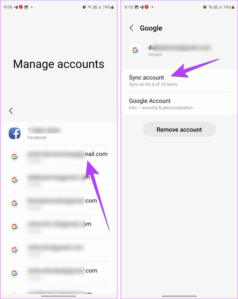 Samsung Account google Sync