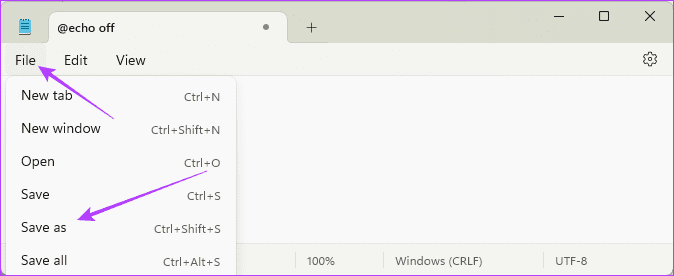 Save batch file