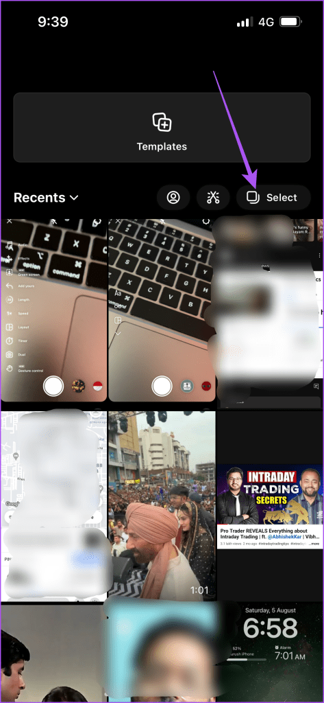 select multiple photos for instagram reel 1