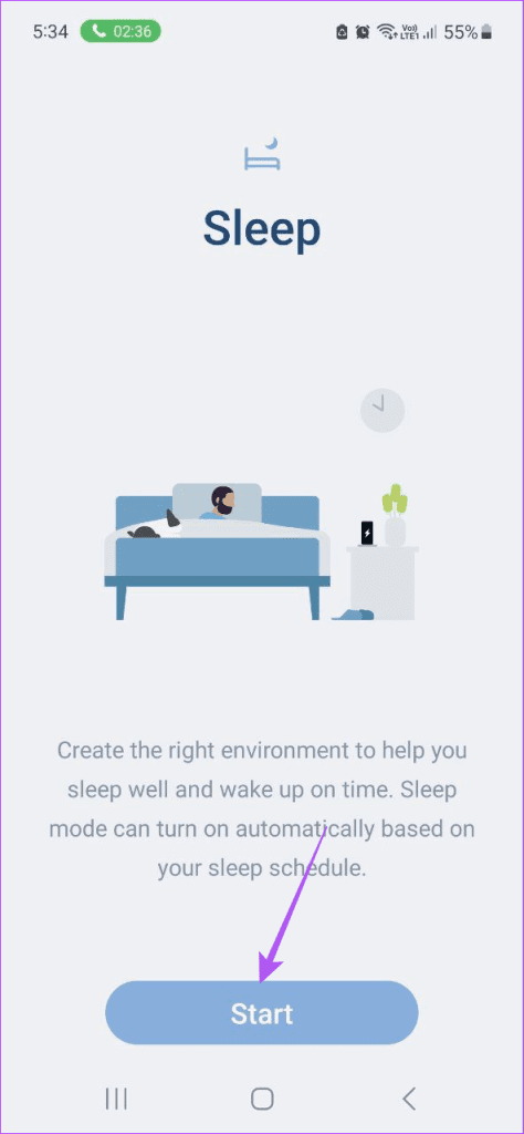 start sleep mode settings samsung