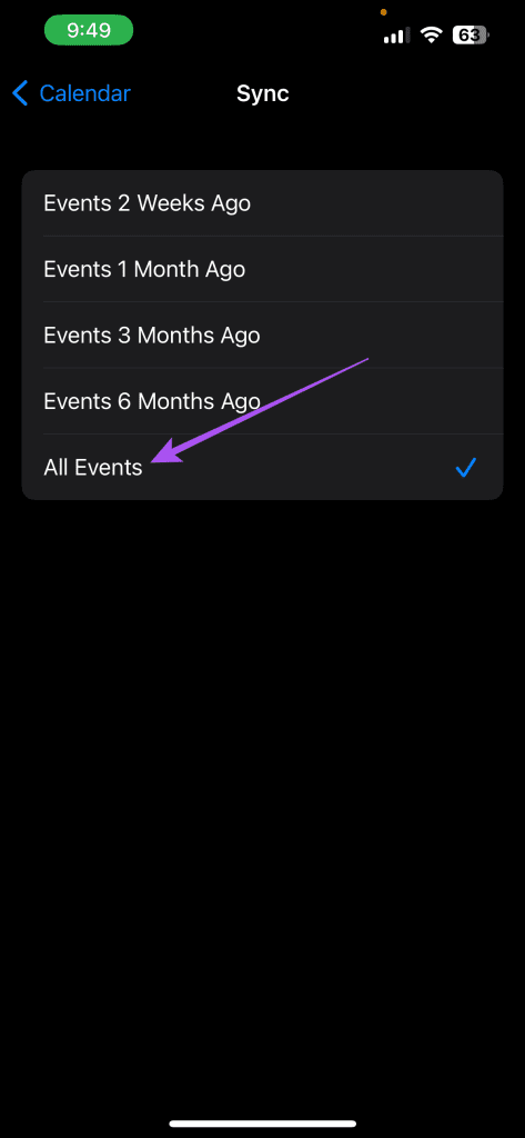 sync all events calendar settings iphone