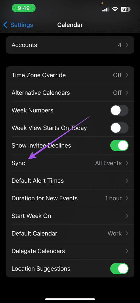 sync calendar settings iphone