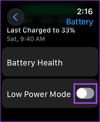 Turn off toggle for low power mode