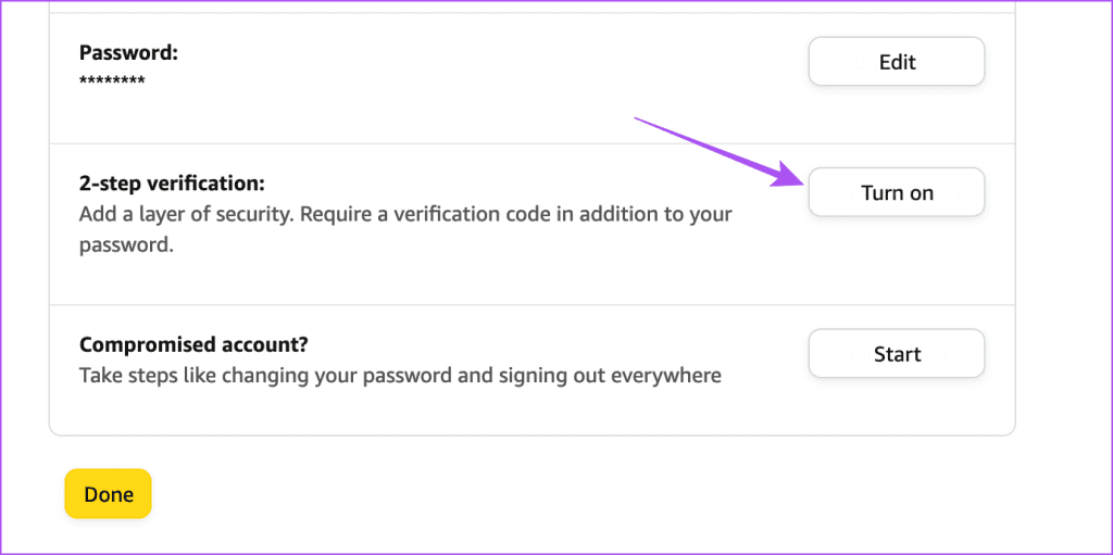 turn on 2 step verification amazon
