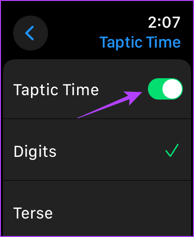 Turn on Toggle for Taptic time