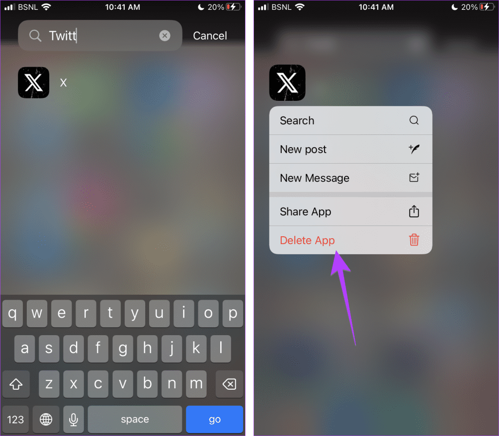 Uninstall Twitter on iPhone